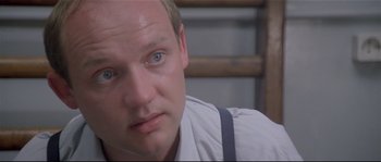 Movie still from “Bad Timing: A Sensual Obsession” (1980), directed by Nicolas Roeg – A person with blue eyes; Close Up shot, High angle