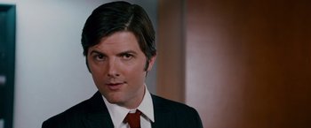 Movie still from “Step Brothers” (2008), directed by Adam McKay – A man in a suit and tie; Close Up shot, Low angle