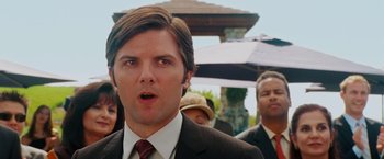 Movie still from “Step Brothers” (2008), directed by Adam McKay – A man in a suit and a tie; Close Up shot, Over the shoulder angle