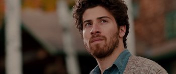 Movie still from “Barney's Version” (2010), directed by Richard J. Lewis – A person with a beard; Close Up shot, Over the shoulder angle