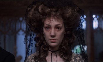 Movie still from “Barry Lyndon” (1975), directed by Stanley Kubrick – A person wearing a wig; Close Up shot, Over the shoulder angle