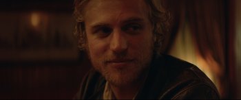 Movie still from “Beast” (2017), directed by Michael Pearce – A person with a beard; Close Up shot, Over the shoulder angle