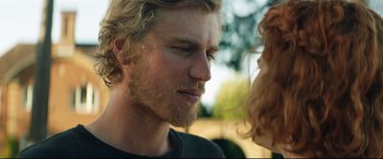 Movie still from “Beast” (2017), directed by Michael Pearce – A man and a woman face to face; Close Up shot, Over the shoulder angle