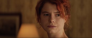 Movie still from “Beast” (2017), directed by Michael Pearce – A person with red hair; Close Up shot, Over the shoulder angle