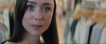 Movie still from “Beast” (2017), directed by Michael Pearce – A woman's face with blue - green eyes; Close Up shot, Over the shoulder angle