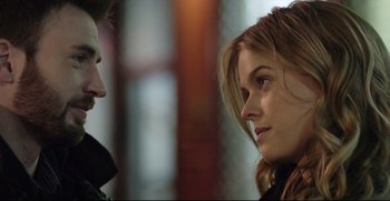 Movie still from “Before We Go” (2014), directed by Chris Evans – A woman and a man looking at one another; Close Up shot, Over the shoulder angle