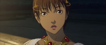 A person wearing a necklace