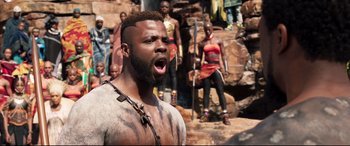 Movie still from “Black Panther” (2018), directed by Ryan Coogler – Close Up shot, Low angle