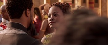 Movie still from “Black Panther” (2018), directed by Ryan Coogler – Close Up shot, Over the shoulder angle