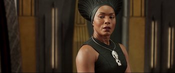 Movie still from “Black Panther” (2018), directed by Ryan Coogler – Close Up shot, Over the shoulder angle