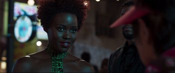 Movie still from “Black Panther” (2018), directed by Ryan Coogler – Close Up shot, Over the shoulder angle