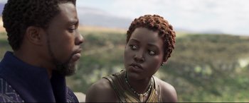 Movie still from “Black Panther” (2018), directed by Ryan Coogler – Close Up shot, Over the shoulder angle