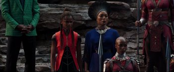 Movie still from “Black Panther” (2018), directed by Ryan Coogler – Medium shot, Over the shoulder angle