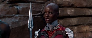 Movie still from “Black Panther” (2018), directed by Ryan Coogler – Close Up shot, Over the shoulder angle
