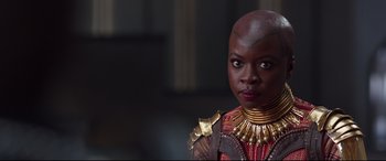 Movie still from “Black Panther” (2018), directed by Ryan Coogler – Close Up shot, Over the shoulder angle