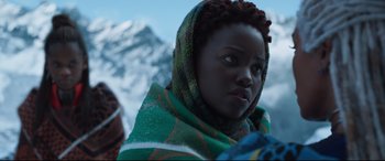 Movie still from “Black Panther” (2018), directed by Ryan Coogler – Close Up shot, Over the shoulder angle
