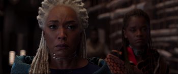 Movie still from “Black Panther” (2018), directed by Ryan Coogler – Close Up shot, Over the shoulder angle