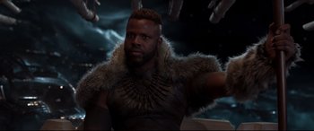 Movie still from “Black Panther” (2018), directed by Ryan Coogler – Close Up shot, Low angle