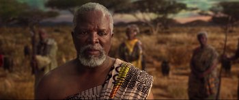 Movie still from “Black Panther” (2018), directed by Ryan Coogler – Close Up shot, Over the shoulder angle