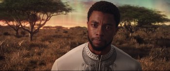 Movie still from “Black Panther” (2018), directed by Ryan Coogler – Close Up shot, Over the shoulder angle