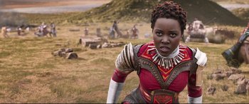Movie still from “Black Panther” (2018), directed by Ryan Coogler – Close Up shot, Over the shoulder angle