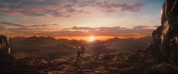 Movie still from “Black Panther” (2018), directed by Ryan Coogler – Extreme Wide shot, High angle