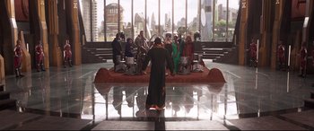 Movie still from “Black Panther” (2018), directed by Ryan Coogler – Extreme Wide shot, Over the shoulder angle