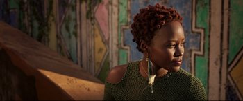 Movie still from “Black Panther” (2018), directed by Ryan Coogler – Close Up shot, Over the shoulder angle