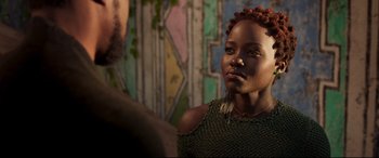 Movie still from “Black Panther” (2018), directed by Ryan Coogler – Close Up shot, Over the shoulder angle