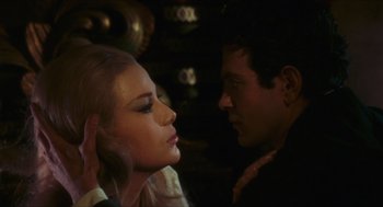 Movie still from “Black Sabbath” (1963), directed by Mario Bava – A man and a woman looking at one another; Close Up shot, Over the shoulder angle