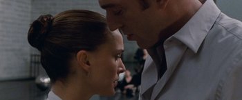 Movie still from “Black Swan” (2010), directed by Darren Aronofsky – Two people face to face; Close Up shot, Over the shoulder angle