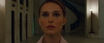 Movie still from “Black Swan” (2010), directed by Darren Aronofsky – A person wearing a jacket; Close Up shot, Low angle