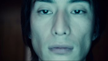 Movie still from “Blindness” (2008), directed by Fernando Meirelles – A man's eyes and face; Extreme Close Up shot, Low angle