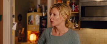 Movie still from “Blue Jasmine” (2013), directed by Woody Allen – A woman with blonde hair is looking to her left; Close Up shot, Over the shoulder angle