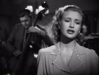 Movie still from “Blues in the Night” (1941), directed by Anatole Litvak – A man and a woman are playing music together; Close Up shot, Low angle