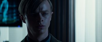 Movie still from “The Amazing Spider-Man 2” (2014), directed by Marc Webb – A person wearing a jacket; Close Up shot, Over the shoulder angle