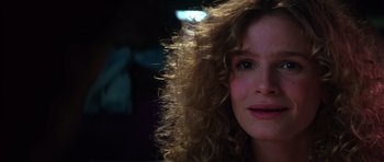 Movie still from “Born on the Fourth of July” (1989), directed by Oliver Stone – A person with curly hair; Close Up shot, Low angle
