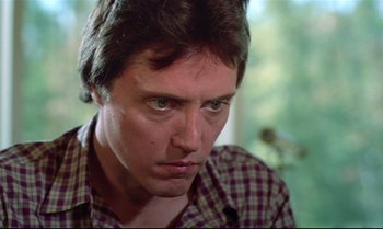 Movie still from “Brainstorm” (1983), directed by Douglas Trumbull – A person wearing a plaid shirt; Close Up shot, Low angle