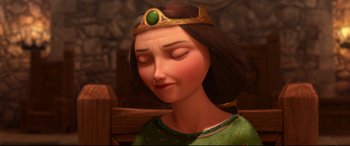 Movie still from “Brave” (2012), directed by Steve Purcell – A cartoon character's face; Close Up shot, Over the shoulder angle