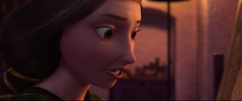 Movie still from “Brave” (2012), directed by Steve Purcell – The face of an animated character; Close Up shot, Over the shoulder angle