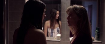 Movie still from “Breathe” (2014), directed by Mélanie Laurent – Two women in front of a mirror in a bathroom; Close Up shot, Over the shoulder angle
