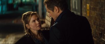 Movie still from “Bridget Jones's Baby” (2016), directed by Sharon Maguire – A man and a woman looking at one another; Close Up shot, Over the shoulder angle