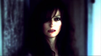 Movie still from “Broken Flowers” (2005), directed by Jim Jarmusch – A person with long dark hair; Close Up shot, Low angle