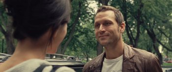 Movie still from “Café de Flore” (2011), directed by Jean-Marc Vallée – A man and a woman talking to each other outside; Close Up shot, Over the shoulder angle