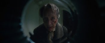 Movie still from “Can You Ever Forgive Me?” (2018), directed by Marielle Heller – An old woman looking into a mirror in a dark room; Close Up shot, Low angle
