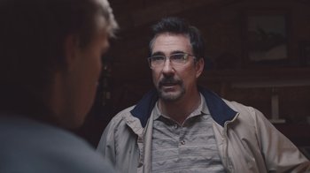 Movie still from “The Clovehitch Killer” (2018), directed by Duncan Skiles – A person talking to another person; Close Up shot, Over the shoulder angle