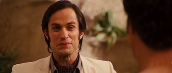 Movie still from “Casa de mi Padre” (2012), directed by Matt Piedmont – A person with long hair; Close Up shot, Over the shoulder angle