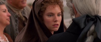 Movie still from “Casanova” (2005), directed by Lasse Hallström – A person wearing a robe; Close Up shot, Over the shoulder angle