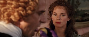 Movie still from “Casanova” (2005), directed by Lasse Hallström – A person in a mirror; Close Up shot, Over the shoulder angle