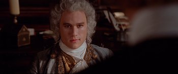 Movie still from “Casanova” (2005), directed by Lasse Hallström – A person wearing a wig; Close Up shot, High angle